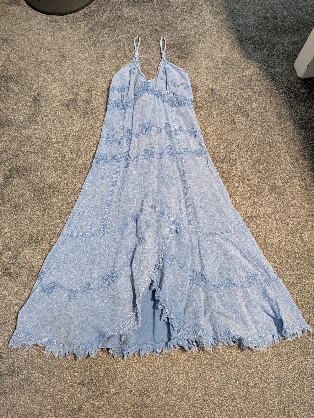 Vintage 90s Denim Midi Dress Size Medium